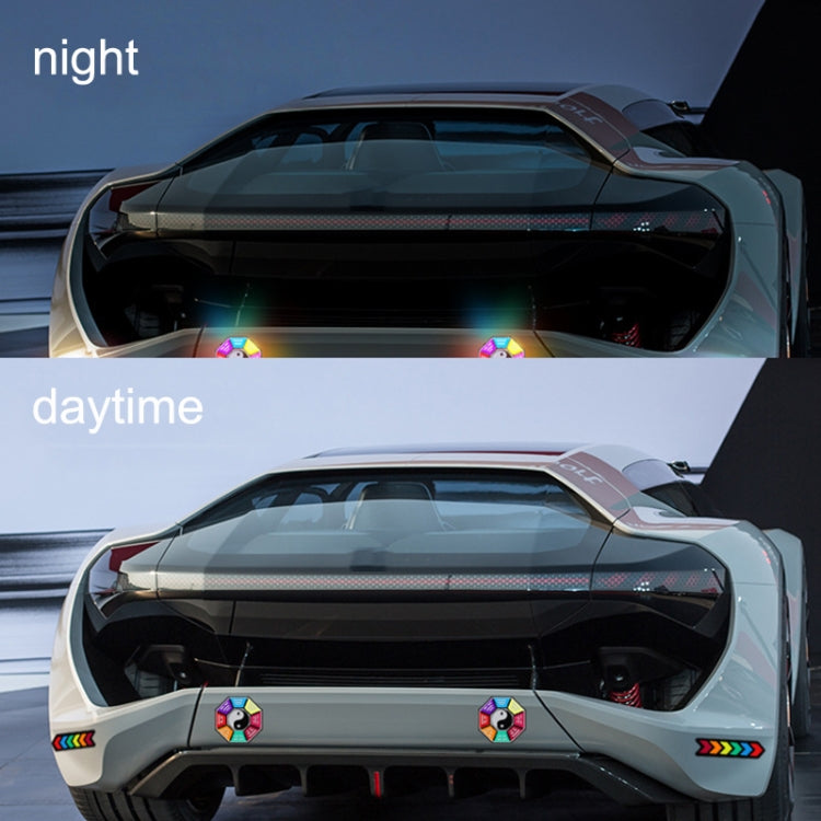 Car Door Anti-Collision Scrape And Rearview Mirror Colorful Safety Warning Reflective Sticker, Style: Glue Model Rear Bar Discs, 2sets Glue Model Rearview Mirror, 2sets Ordinary Model Rearview Mirror, 2sets Glue Model Wheel Eyebrows                    ...