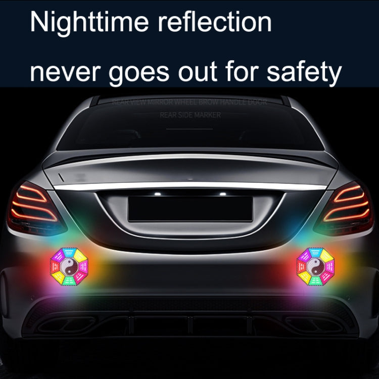 Car Door Anti-Collision Scrape And Rearview Mirror Colorful Safety Warning Reflective Sticker, Style: Glue Model Rear Bar Discs, 2sets Glue Model Rearview Mirror, 2sets Ordinary Model Rearview Mirror, 2sets Glue Model Wheel Eyebrows                    ...