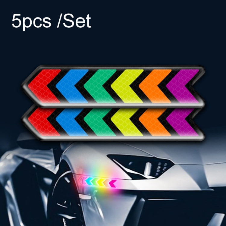 Car Door Anti-Collision Scrape And Rearview Mirror Colorful Safety Warning Reflective Sticker, Style: Glue Model Rear Bar Discs, 2sets Glue Model Colorful Flames, 2sets Glue Model Rear Bar Arrow, 2sets Glue Model Car Tail Arrow                         ...