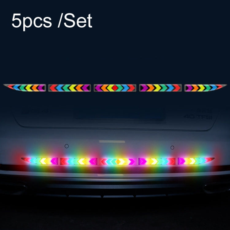 Car Door Anti-Collision Scrape And Rearview Mirror Colorful Safety Warning Reflective Sticker, Style: Glue Model Rear Bar Discs, 2sets Glue Model Colorful Flames, 2sets Glue Model Rear Bar Arrow, 2sets Glue Model Car Tail Arrow                         ...
