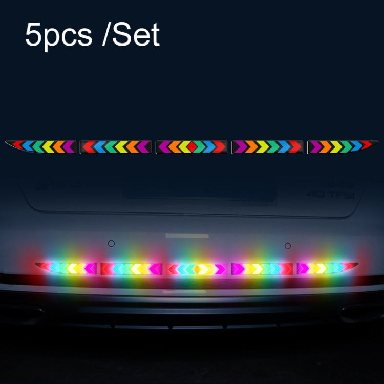 Car Door Anti-Collision Scrape And Rearview Mirror Colorful Safety Warning Reflective Sticker, Style: Glue Model Rear Bar Discs, 2sets Glue Model Colorful Flames, 2sets Glue Model Rear Bar Arrow, 2sets Glue Model Car Tail Arrow                         ...