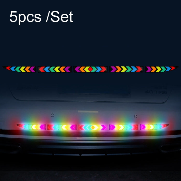 Car Door Anti-Collision Scrape And Rearview Mirror Colorful Safety Warning Reflective Sticker, Style: Glue Model Rear Bar Discs, 2sets Glue Model Colorful Flames, 2sets Glue Model Rear Bar Arrow, 2sets Glue Model Car Tail Arrow                         ...