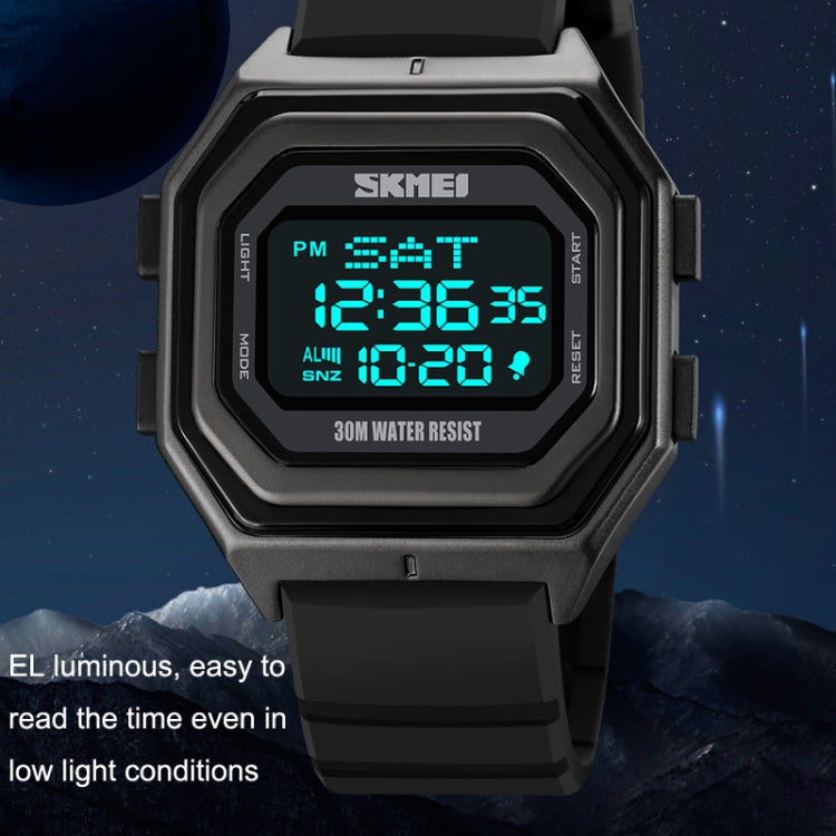 SKMEI 1875 Men Outdoor Electronic Watch Timing Multi-Functional Watch, Style:, 1875 Steel Band White Machine, 1875 Steel Band Black Machine, 1875 Silicone Band White Machine, 1875 Silicone Band Black Machine