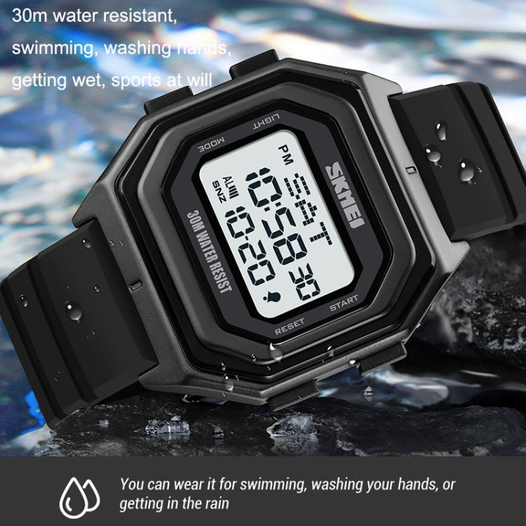 SKMEI 1875 Men Outdoor Electronic Watch Timing Multi-Functional Watch, Style:, 1875 Steel Band White Machine, 1875 Steel Band Black Machine, 1875 Silicone Band White Machine, 1875 Silicone Band Black Machine