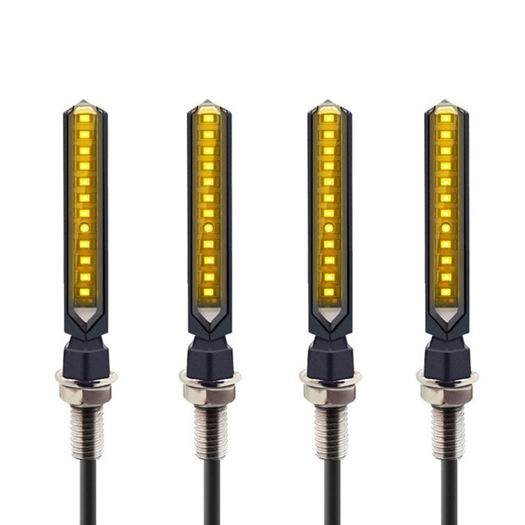 MK-229 4pcs Motorcycle 12LED Flowing Water Turning Light, MK-229 Flowing Water Turn Light (Yellow)