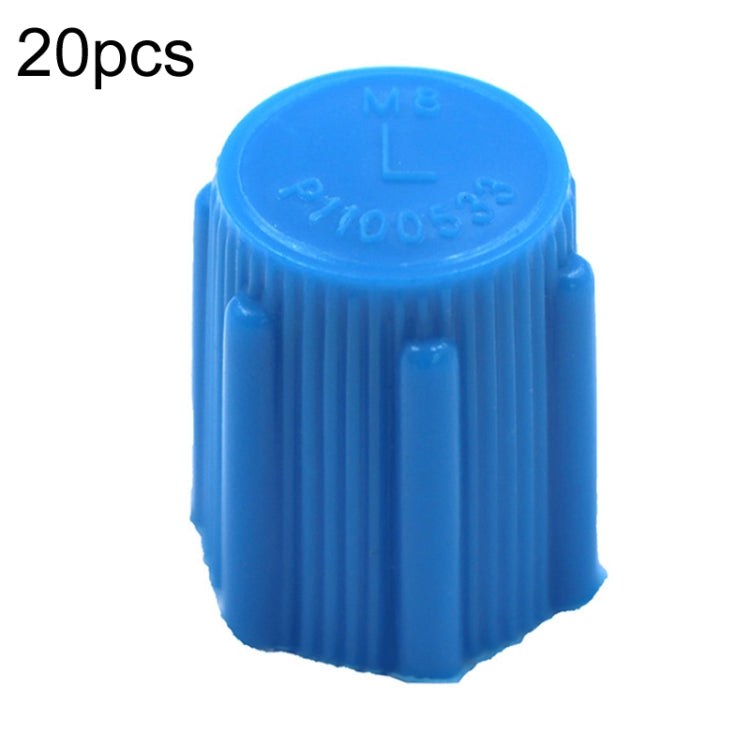 20pcs Automobile Air Conditioning Valve Plastic Dust Cap, Low Pressure, High Pressure
