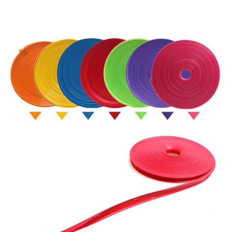 8m/roll Car Wheel General Sticker Modified Protection Sticker Anti-collision Strip, 1roll Black, 1roll Red, 1roll Pink, 1roll Purple, 1roll Blue, 1roll Orange, 1roll Gray, 1roll White