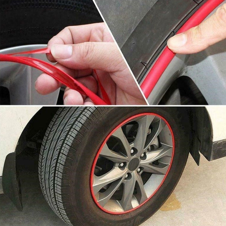8m/roll Car Wheel General Sticker Modified Protection Sticker Anti-collision Strip, 1roll Black, 1roll Red, 1roll Pink, 1roll Purple, 1roll Blue, 1roll Orange, 1roll Gray, 1roll White