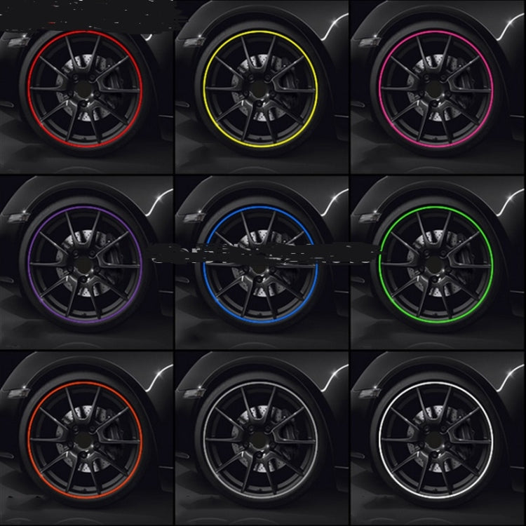 8m/roll Car Wheel General Sticker Modified Protection Sticker Anti-collision Strip, 1roll Black, 1roll Red, 1roll Pink, 1roll Purple, 1roll Blue, 1roll Orange, 1roll Gray, 1roll White
