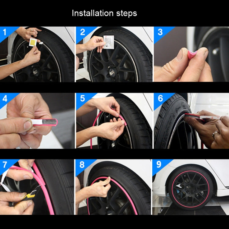 Car Wheel General TPE Protection Ring Bumper Wheel Decoration Modification Supplies, Purple, Black, Yellow, White, Orange, Gray, Red, Green, Blue, Pink