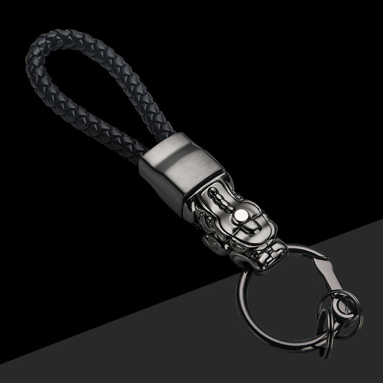 Braided Leather Rope Brave Troops Keychain With LED Light Metal Pendant, Leather Rope Golden +Orange, Leather Rope Black, Leather Rope White, Leather Rope White+Gray