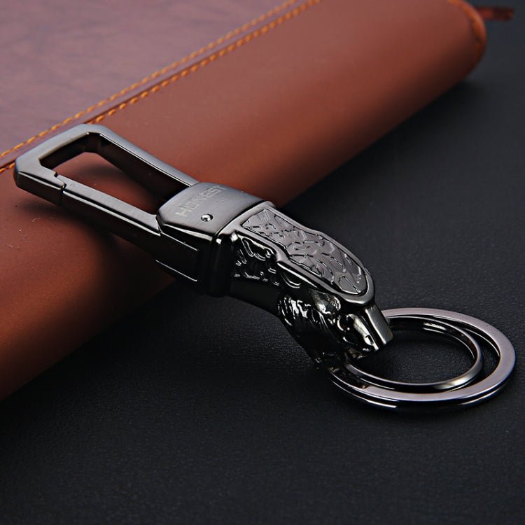 HONEST Metal Car Keychain Leopard Head Key Chain Pendant, Full Metal Basic Golden, Full Metal Basic Black Nickel, Full Metal Basic Bright Silver