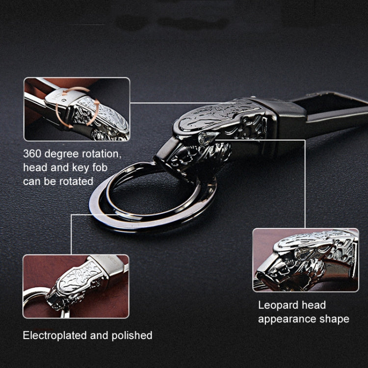 HONEST Metal Car Keychain Leopard Head Key Chain Pendant, Full Metal Basic Golden, Full Metal Basic Black Nickel, Full Metal Basic Bright Silver