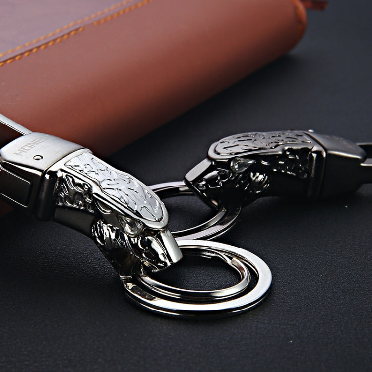 HONEST Metal Car Keychain Leopard Head Key Chain Pendant, Full Metal Basic Golden, Full Metal Basic Black Nickel, Full Metal Basic Bright Silver