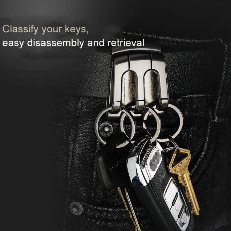 HONEST 3-ring Car Keychain Waist-hanging Anti-loss Keychain For Men