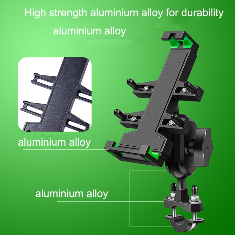 A02 Motorcycle Mobile Phone Navigation Bracket Car Riding Anti-shock Aluminum Alloy Rack, A02 U Car Handlebar Model, A02 Rearview Mirror Model, A02 M10 Ball Header Installation Model, A02 M8 Ball Header Installation Model
