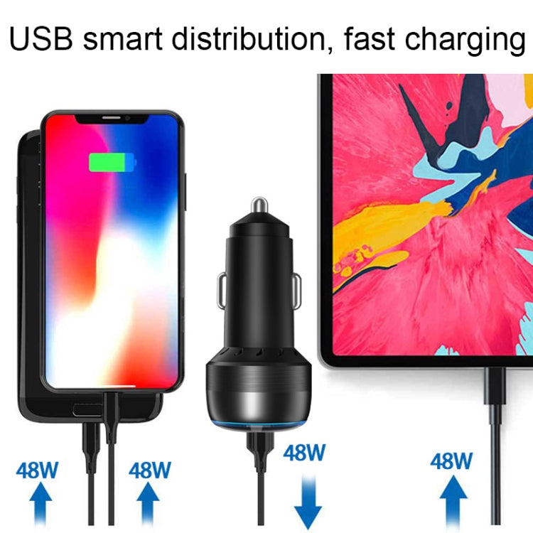 IBD355-1UC USB+Type-C/USB-C Dual Ports Mobile Phone Car Charger, 48W