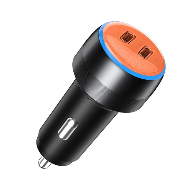 IBD355-2C PD20W+PD20W Smart Car Mobile Phone Charger, 40W(Yellow), 40W(Orange), 40W(Pink)