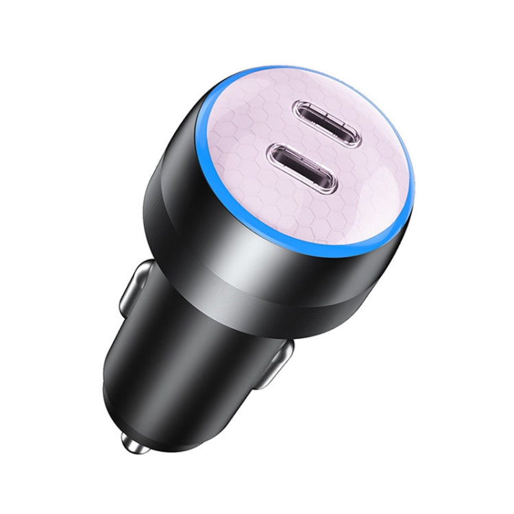 IBD355-2C PD20W+PD20W Smart Car Mobile Phone Charger, 40W(Yellow), 40W(Orange), 40W(Pink)