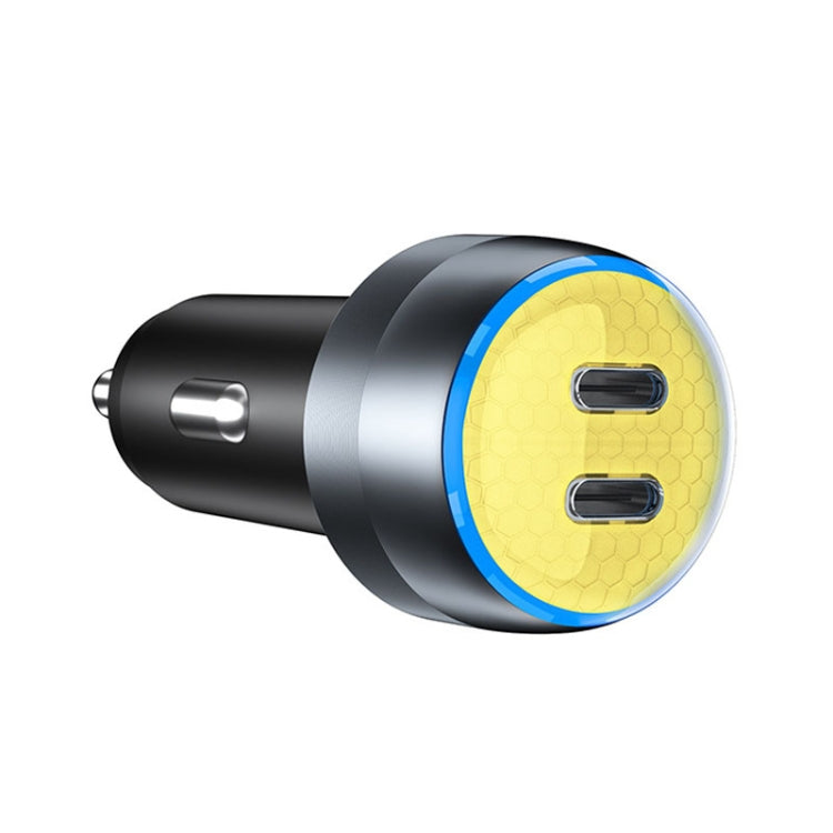 IBD355-2C PD20W+PD20W Smart Car Mobile Phone Charger, 40W(Orange), 40W(Pink), 40W(Yellow)