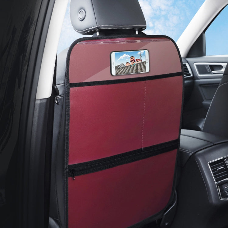 Car Seat Back Children Anti-kick Pad Back Rear Anti-dirty Universal Leather Protection Pad Storage Bag, All Inclusive Version (Black), All Inclusive Version (Brown), All Inclusive Version (Beige), All Inclusive Version (Wine Red)                       ...