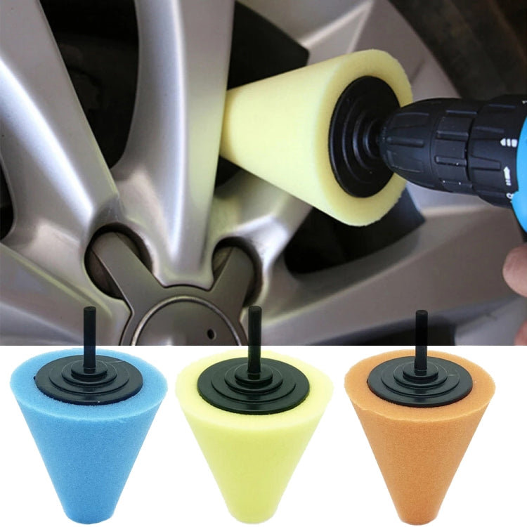 Car Cone 3 inch Polishing Sponge Wheel Polishing Disc, Single Cone 3 inch Orange, Single Cone 3 inch Yellow, Single Cone 3 inch Blue