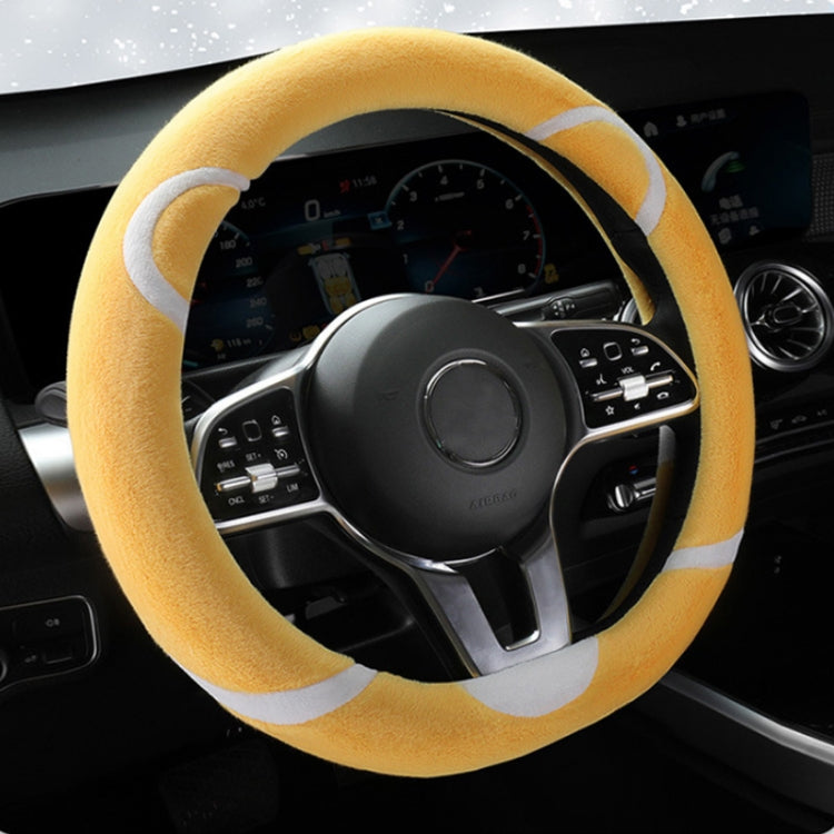 Car Steering Wheel Cartoon Short Fluff Handle Cover, 38cm