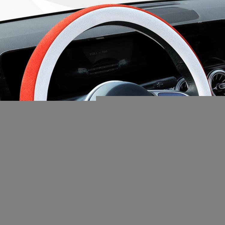 Car Steering Wheel Short Plush Winter Non-slip Grip Cover, 38cm