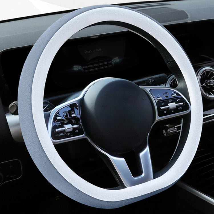 Car Steering Wheel Short Plush Winter Non-slip Grip Cover, 38cm