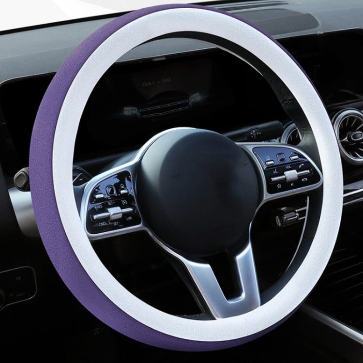 Car Steering Wheel Short Plush Winter Non-slip Grip Cover, 38cm