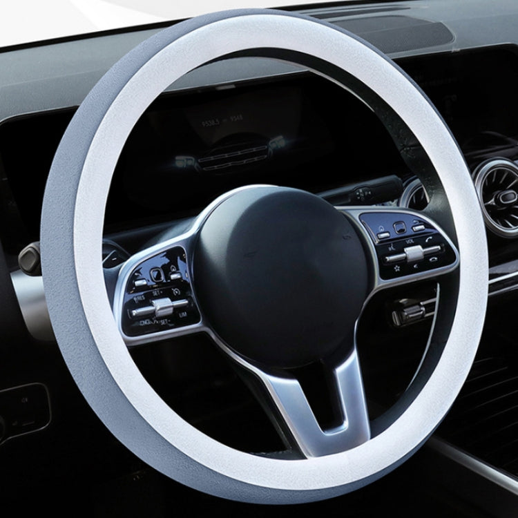 Car Steering Wheel Short Plush Winter Non-slip Grip Cover, 38cm