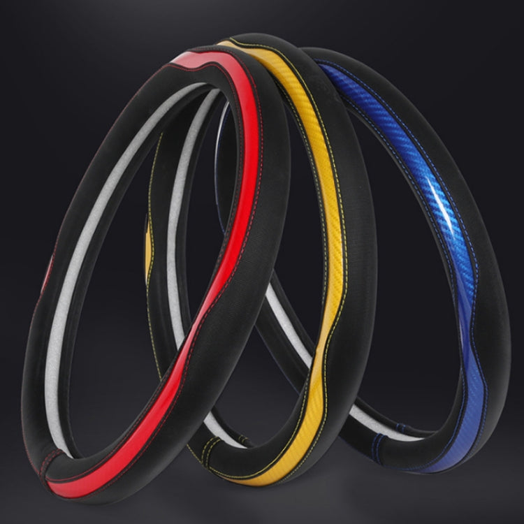 Car Steering Wheel Carbon Fiber Breathable Wear-resistant Leather Case, 38cm