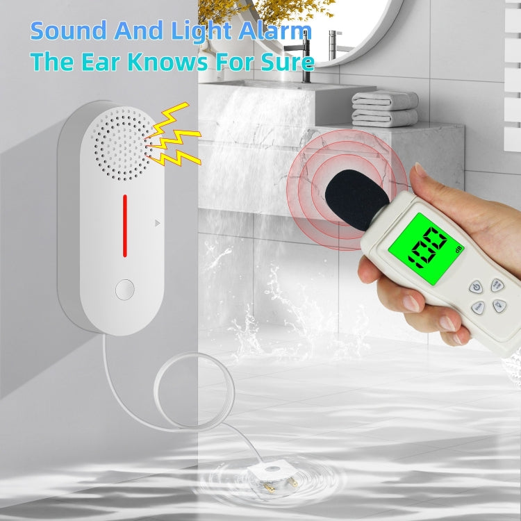 Tuya WIFI Sound and Light Water Immersion Alarm Leak Sensor Overflow Alarm Detector, Overflow Alarm Detector