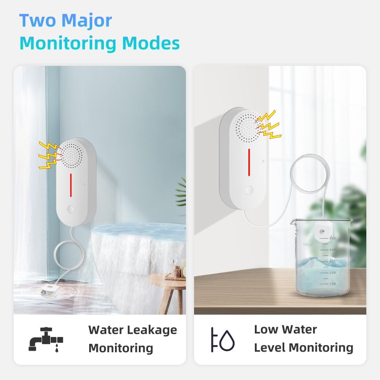 Tuya WIFI Sound and Light Water Immersion Alarm Leak Sensor Overflow Alarm Detector, Overflow Alarm Detector