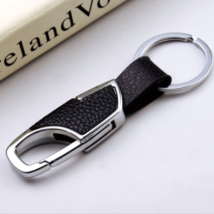 3pcs Men Car PU+Metal Keychain Waist Hanging Key Ring, PU+Metal