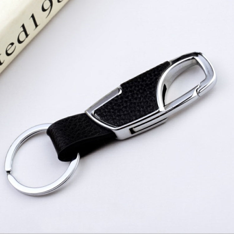 3pcs Men Car PU+Metal Keychain Waist Hanging Key Ring, PU+Metal