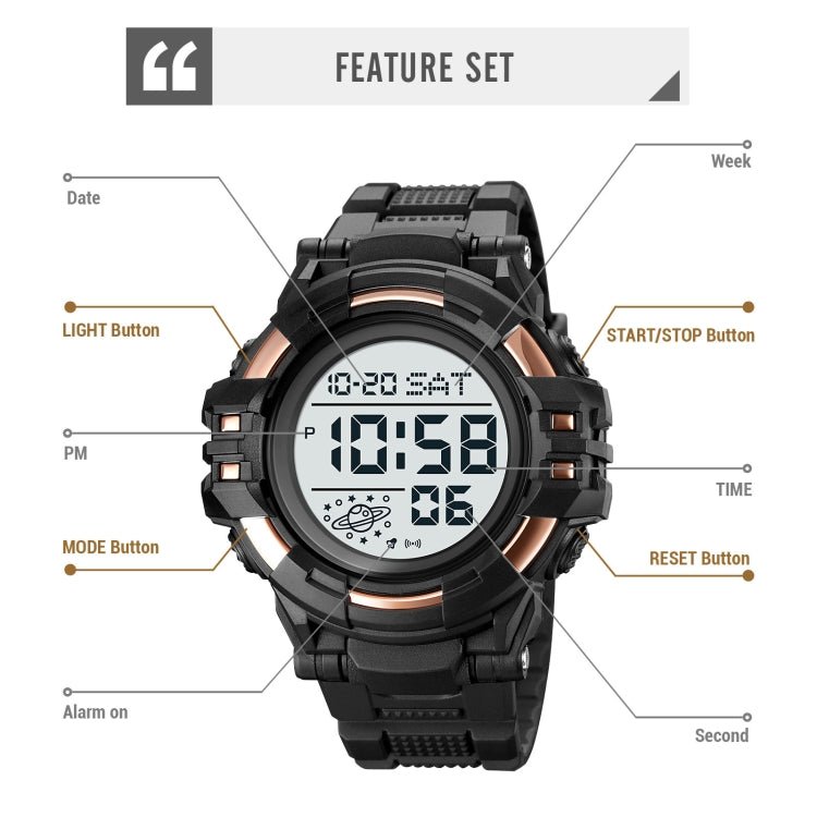 SKMEI 2003 Multifunctional Back Light Sports Watch Mens Countdown Date Alarm Clock Watch