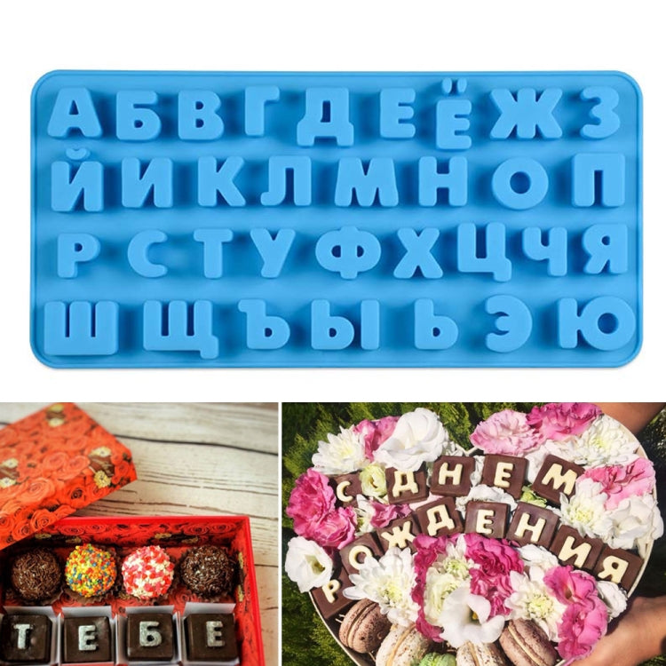 Chocolate Fudge Jelly Silicone Russian Letters Mold Ice Grid, Russian Letters