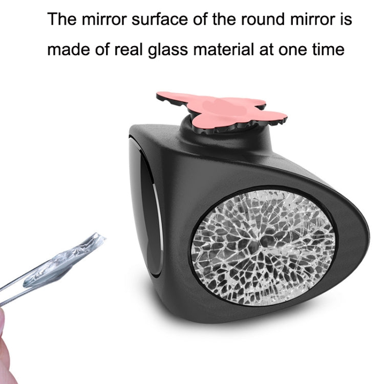 2 in 1 Car Blind Spot Mirror Reversing Parking Wide Angle Mirror 360 Degree Rotation Adjustable Convex Rear View Mirror, 2 in 1 Black Left