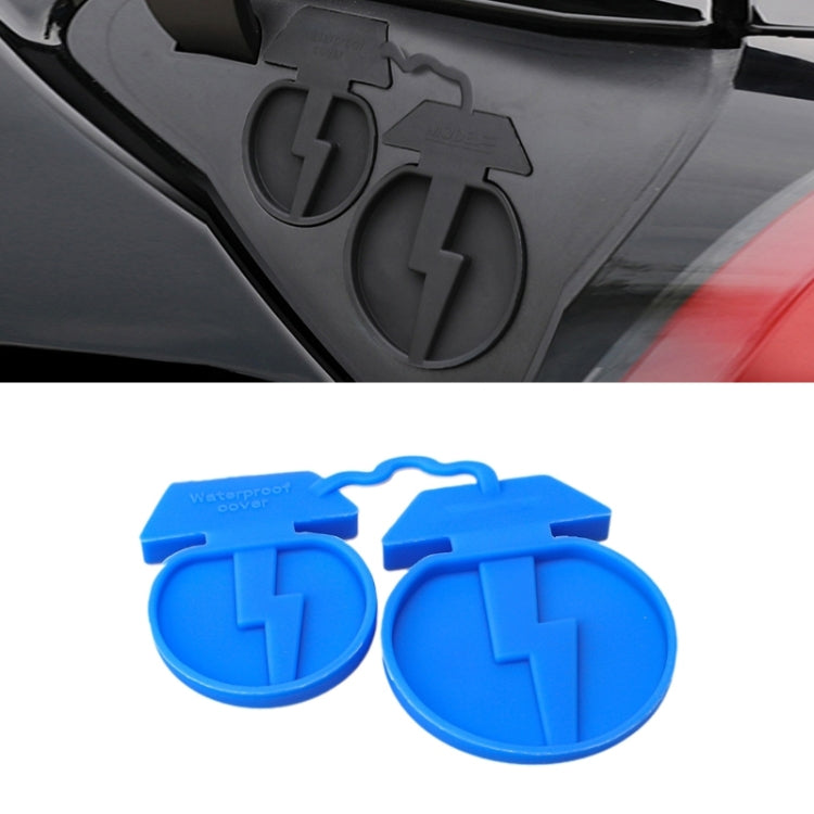 For Tesla Model3/Y 2pcs Charging Port Silicone Dustproof Waterproof Cover, Conjoined Black, Conjoined Red, Conjoined Blue