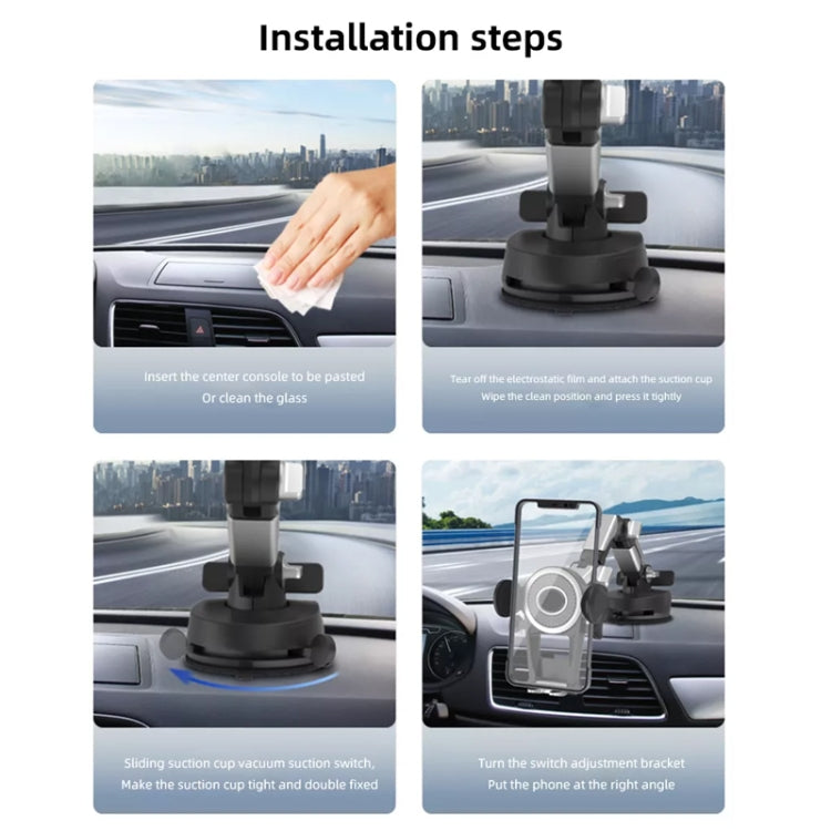 ZJ137 Suction Cup Car Phone Holder 2 In 1 Number Plate Phone Stand Truck Phone Mount, ZJ137 Black
