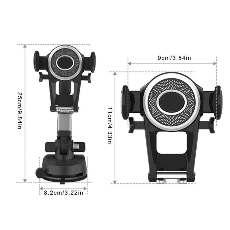 ZJ137 Suction Cup Car Phone Holder 2 In 1 Number Plate Phone Stand Truck Phone Mount, ZJ137 Black