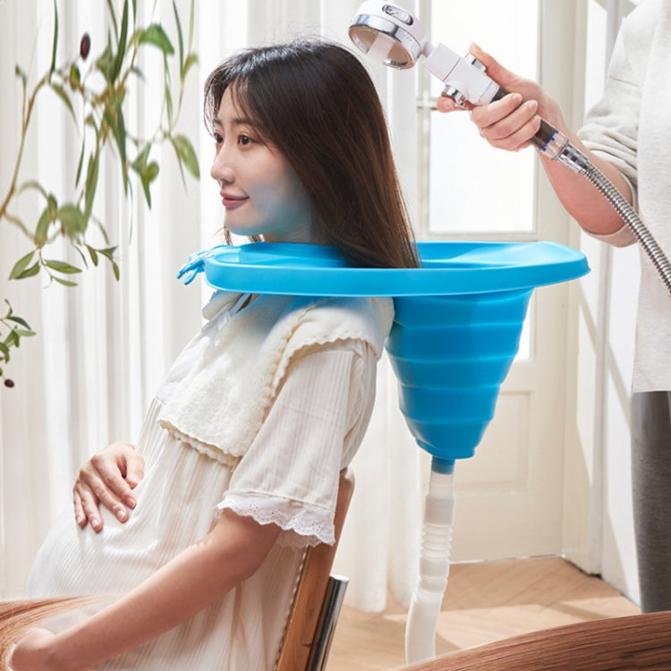 No-Bending Folding Portable Home Care Shampoo Basin, Blue