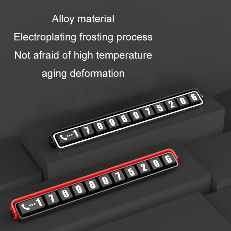 Aluminum Alloy Temporary Parking Number Plate Interior Decoration