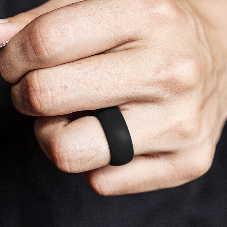 SiR013 8.7mm Curved Outdoor Sports Silicone Ring, No.7, No.8, No.9, No.10