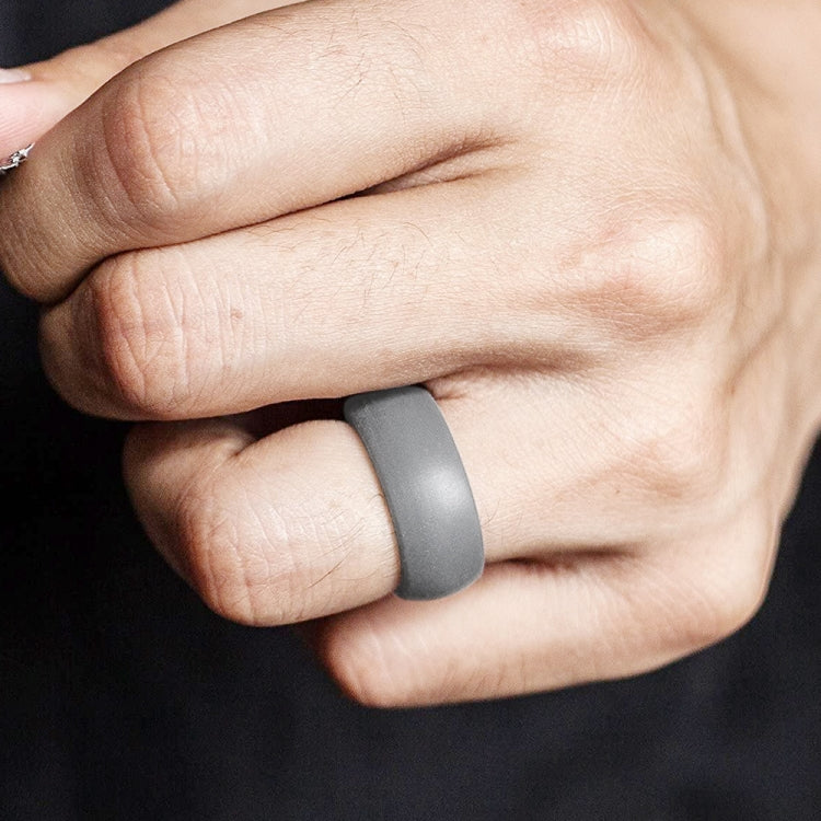SiR013 8.7mm Curved Outdoor Sports Silicone Ring, No.11, No.12, No.13, No.14