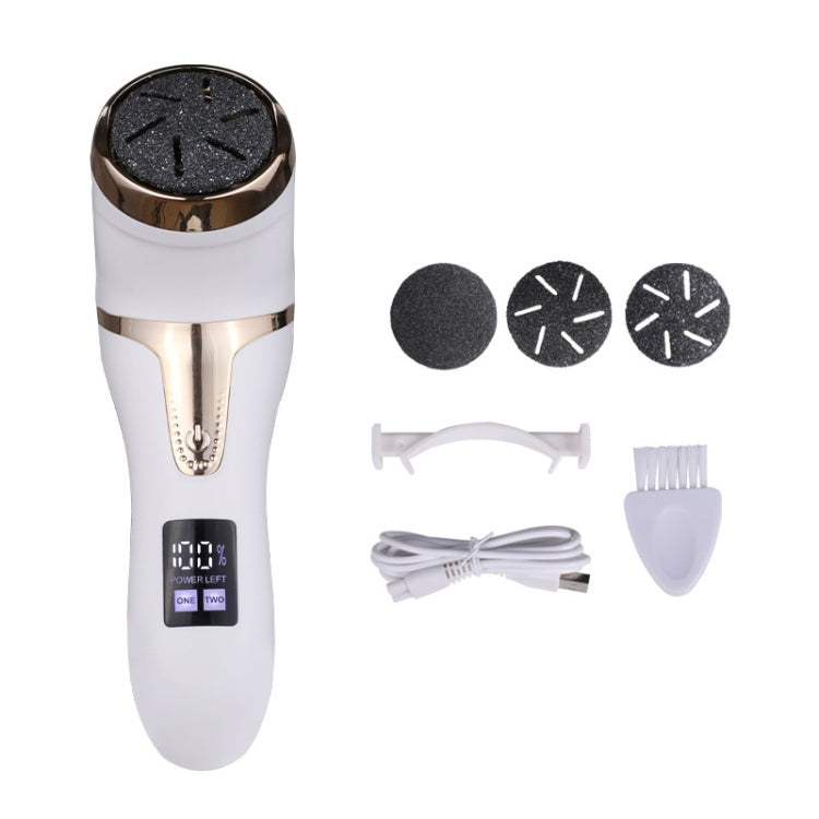 JD-510 Rechargeable Electric Foot Callus Remover with Vacuum Cleaner, White, 10 In 1 Kit White, 10 In 1 Kit  Black