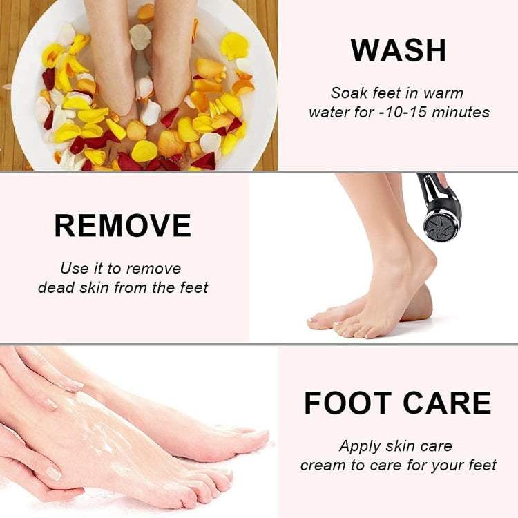 JD-510 Rechargeable Electric Foot Callus Remover with Vacuum Cleaner, White, 10 In 1 Kit White, 10 In 1 Kit  Black