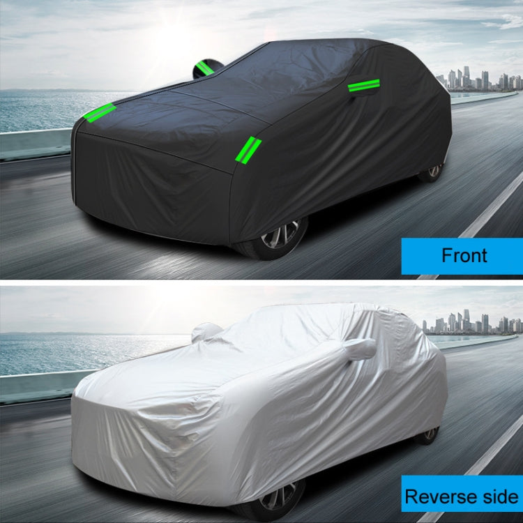 190T Silver Coated Cloth Car Rain Sun Protection Car Cover with Reflective Strip, S, M, L, XL, XXL, Y-M, Y-L, Y-XL