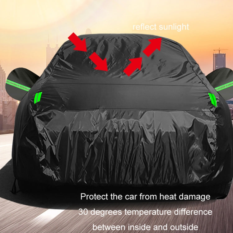 190T Silver Coated Cloth Car Rain Sun Protection Car Cover with Reflective Strip, S, M, L, XL, XXL, Y-M, Y-L, Y-XL